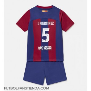 Barcelona Inigo Martinez #5 Primera Equipación Niños 2023-24 Manga Corta (+ Pantalones cortos)